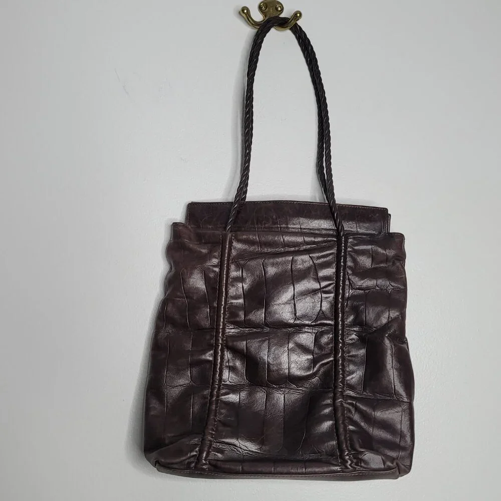 Falor Le Borse Leather‎ Shoulder Bag Purse Handbag Brown Vintage